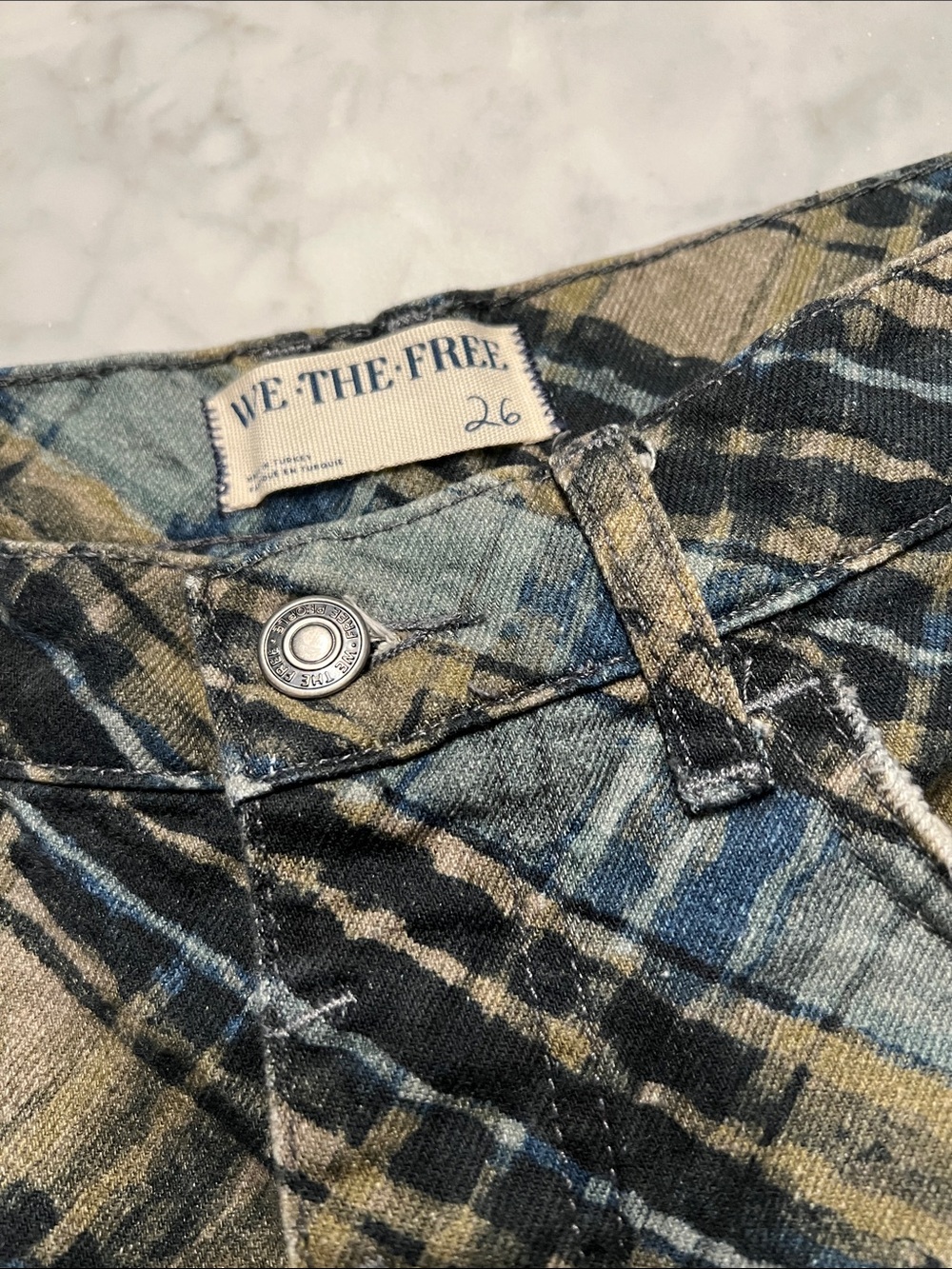 We The Free Good Luck Printed Barrel Jeans Plaid Printed. 26. NWOT - Picture 4 of 11
